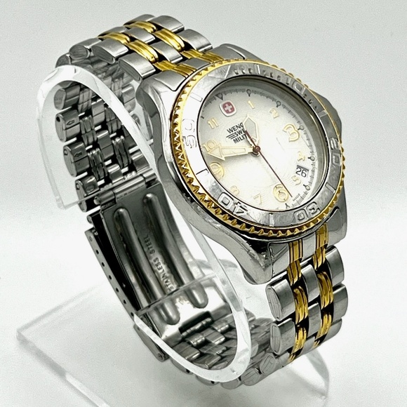 Wenger Swiss Military Round Gold and Silver Unisex Watch Working - Picture 3 of 9